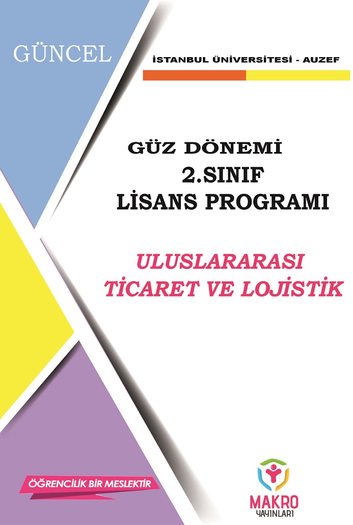Auzef  Uluslararası Ticaret ve Lojistik Yönetimi 2. Sınıf (Lisans) Güz Dönemi Ders Kitapları 